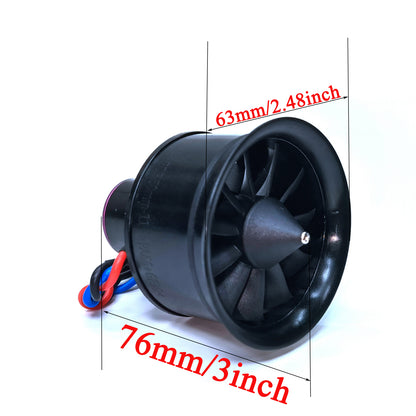 50mm EDF 4S 4300KV 950g thrust belt 11 blades electric ducted fan for aircraft model aircraft jet engine