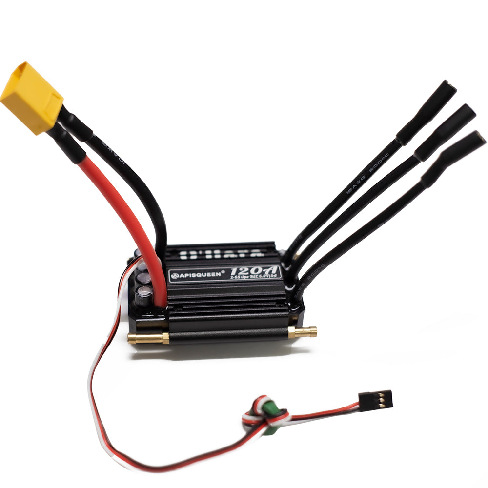 APISQUEEN 50A/70A/90A/120A 2-6S lipo o'hara esc 2-in-1 ，Water Resistant ESC for rc boat esc/thruster