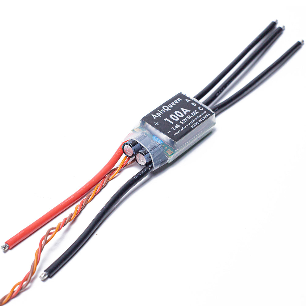 APISQUEEN 2-6s 100a Esc with 5.5v 3a Bec for Underwater Thruster and Motor