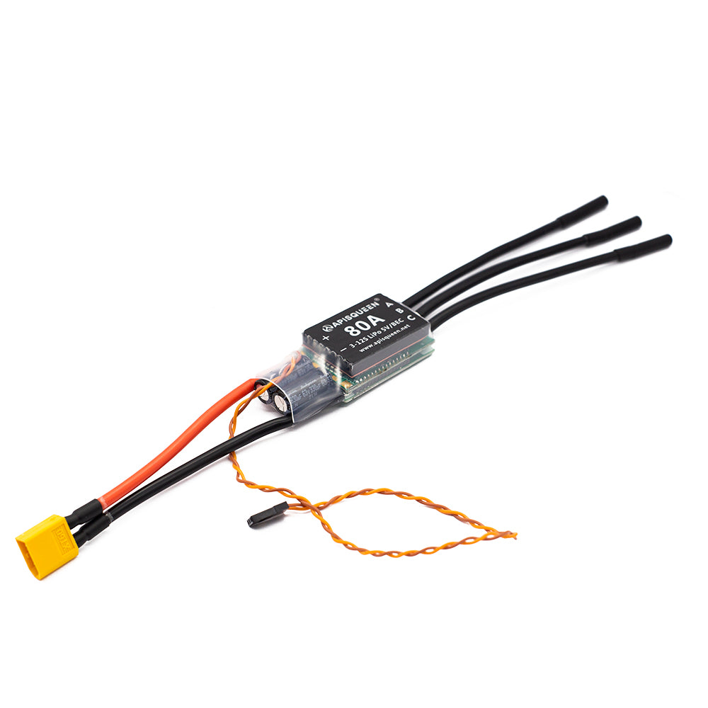 APISQUEEN 12S Feather ESC 80A 16-50.4V for thruster/brushless motor etc.