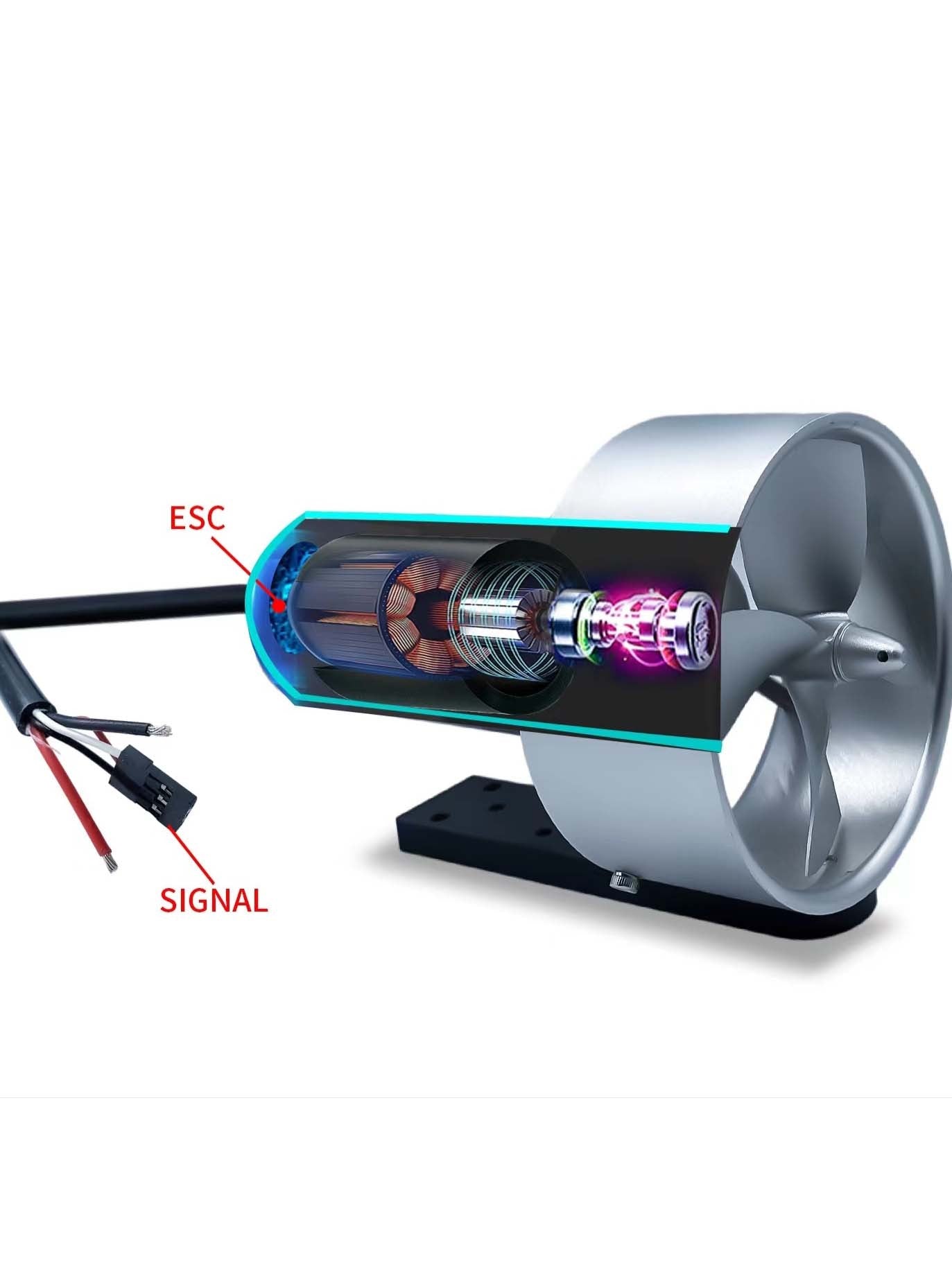 APISQUEEN 8.4-25V U9 propulsor subaquático sem escovas com esc para rov/barco não tripulado/robótica