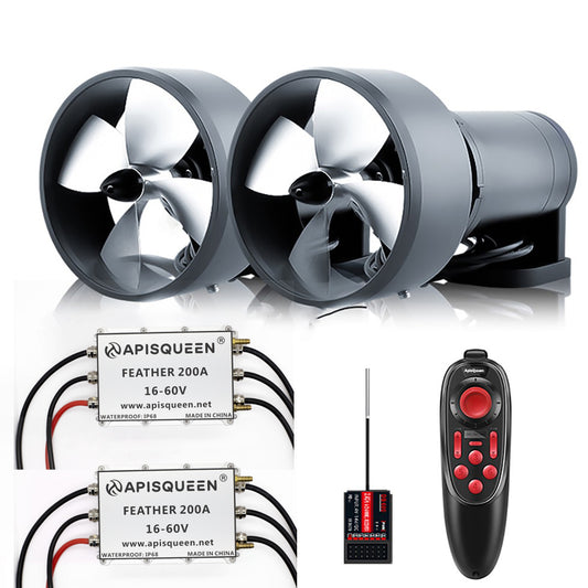 APISQUEEN 12-50.2V U40 Set 40KG Kayak Submarine RC Boat Propeller Underwater Thruster with 200A ESC