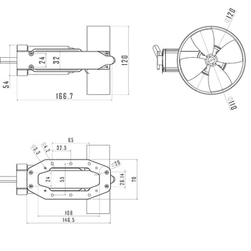 APISQUEEN 24/48V AQ1020 Propulsor subaquático sem escovas para navegação/caiaque/addling/robótica