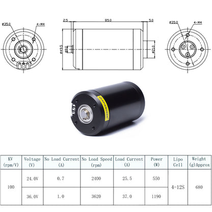 APISQUEEN 12-42V 5080 motor de escova subaquática 1200w para rov/robô subaquático/barco